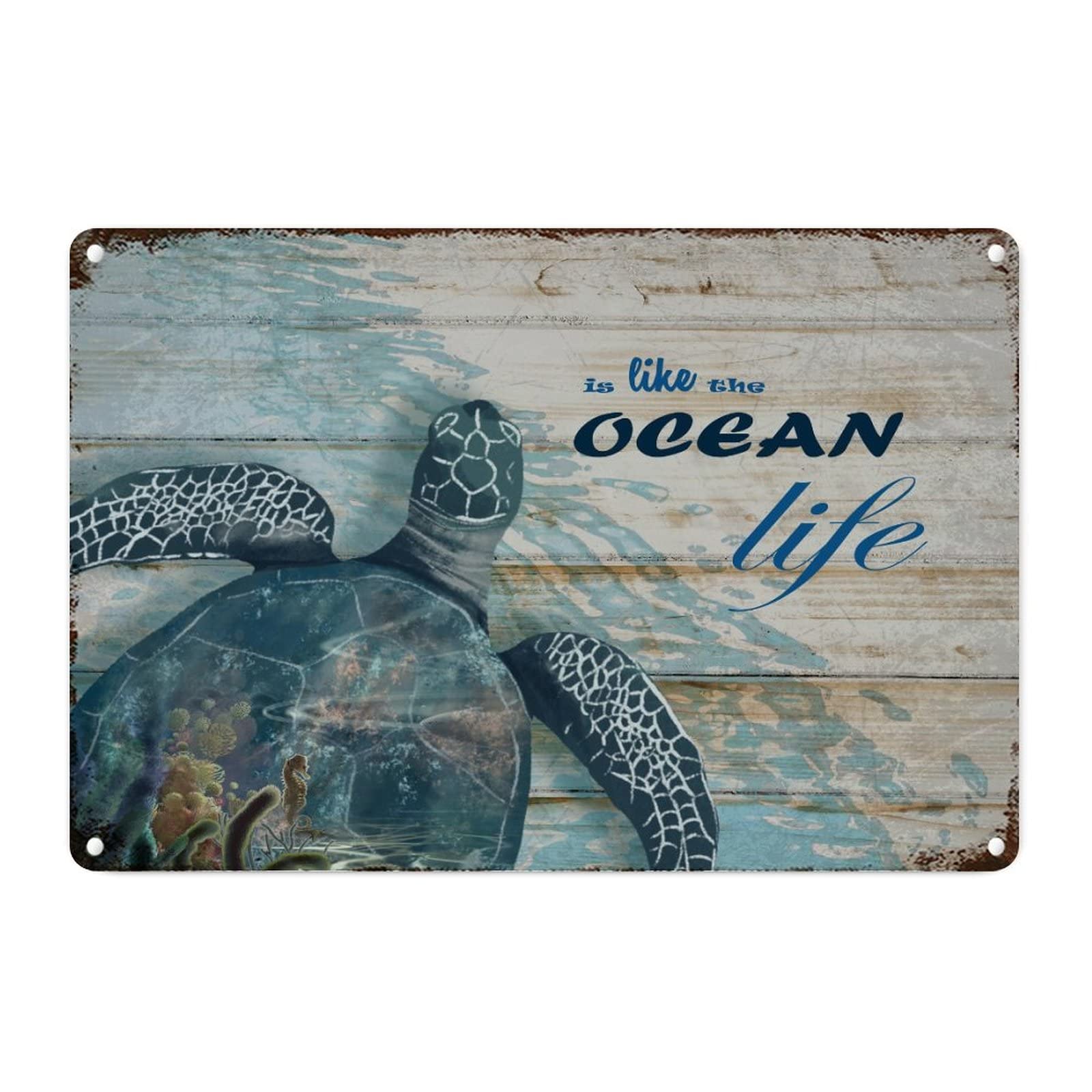 Plaque murale tortue de mer en aluminium haut de gamme pour décoration épurée