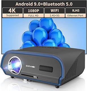 Smart 4K LED Projector Daylight 1100 ANSI, 5G WiFi Bluetooth LCD Video Projector 14300 Lumen 1080P Native Home Cinema Ceiling Outdoor Movie Wireless Android Netflix Airplay Digital Zoom HDMI USB