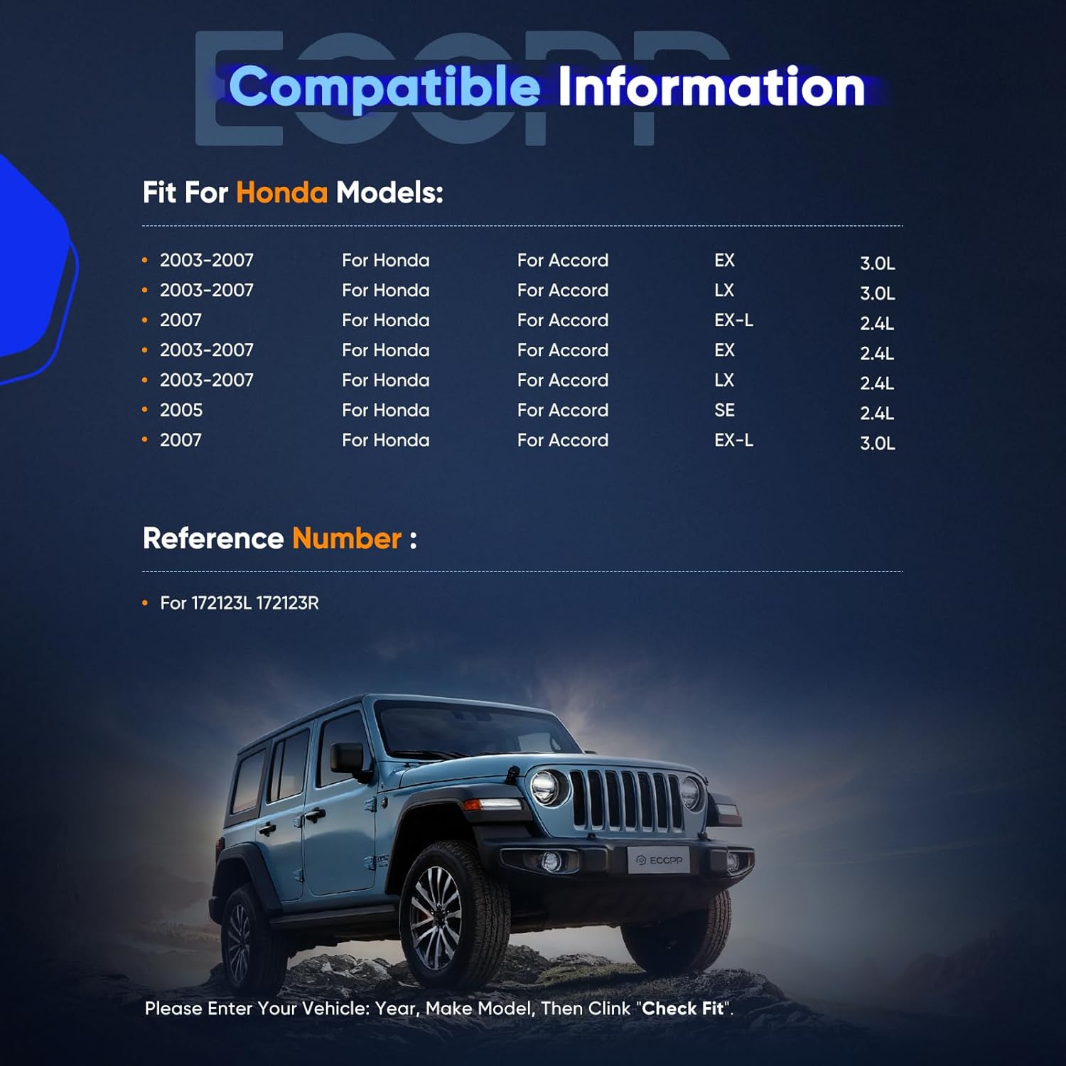 ECCPP 2pcs Front Pair Complete Strut Assembly Shock Absorber for 2003-2007 for Honda for Accord 172123 set of 2