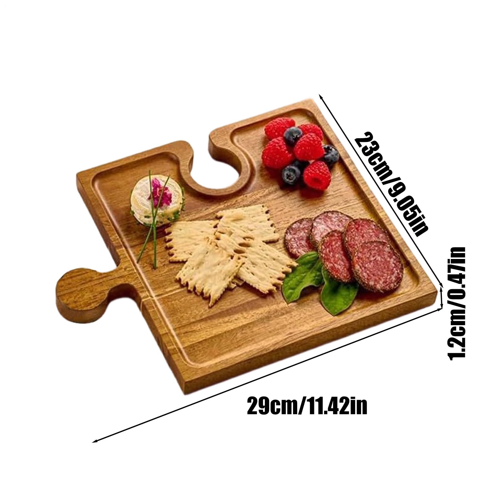 Bandeja De Servicio Juego De Presentación Con Diseño De Puzzle | Tabla de Quesos y Embutidos con Asas Para Snack Tarta Postre Cocina Hogar Sala De Estar De Estreno Buffet De Vacaciones