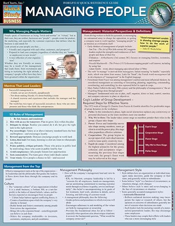Managing People: QuickStudy Laminated Reference Guide (Quick Study Business)