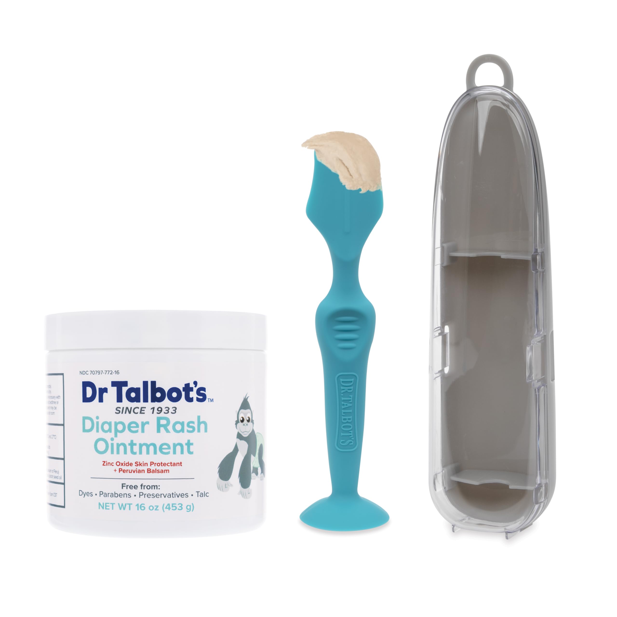 Bundle of Dr Talbots Baby Diaper Rash Ointment Zinc Oxide Skin Protectant with Balsam No Dyes Parabens or
