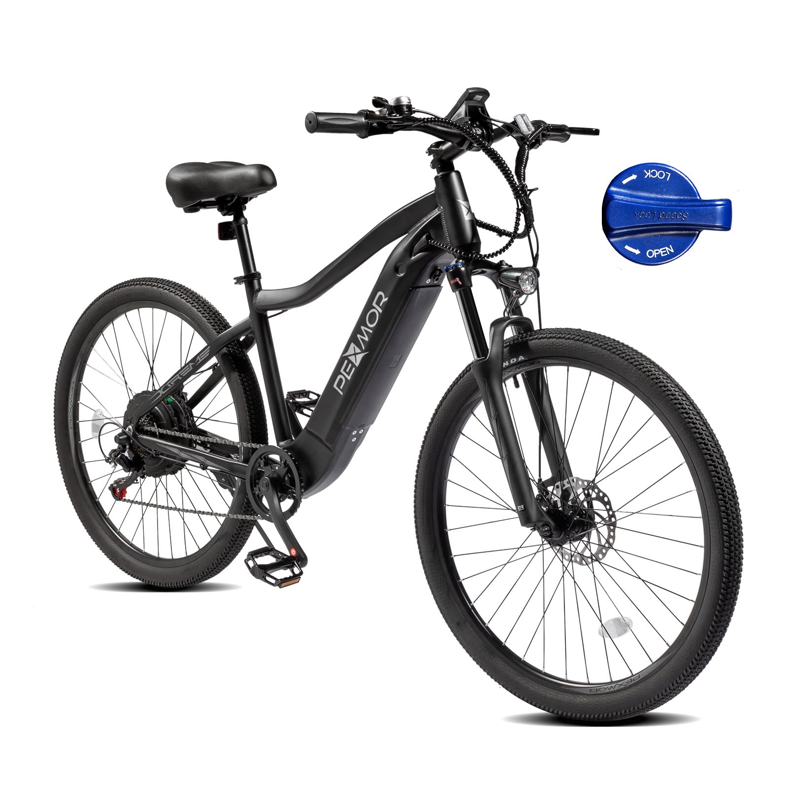 PEXMOR Electric Bike for Adults, 750W (Peak 1000W) BAFANG Motor 32MPH | 48V 14AH Removable LG Battery Mountain Ebike, 27.5" /26" Fat Tire Electric Commuter Bicycle 7 Speed | Front Suspension
