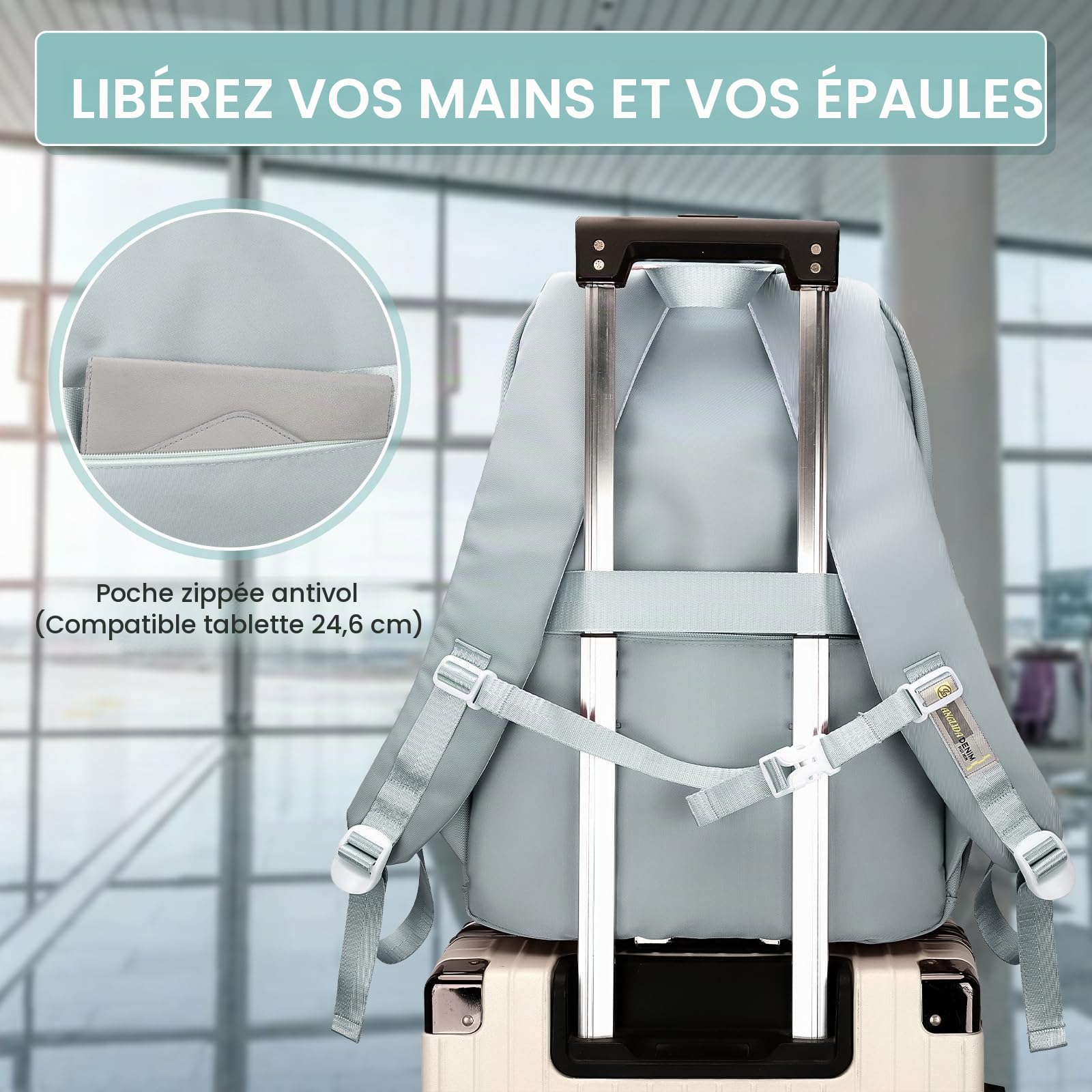 Amythe Sac à Dos pour Enfants de L'école Primaire CM1 CM2, 40L Cartable Fille Collège, Grand Sac Ecole pour Filles de 10 à 18 Ans avec Joli Porte-monnaie, Adapté aux Chariot