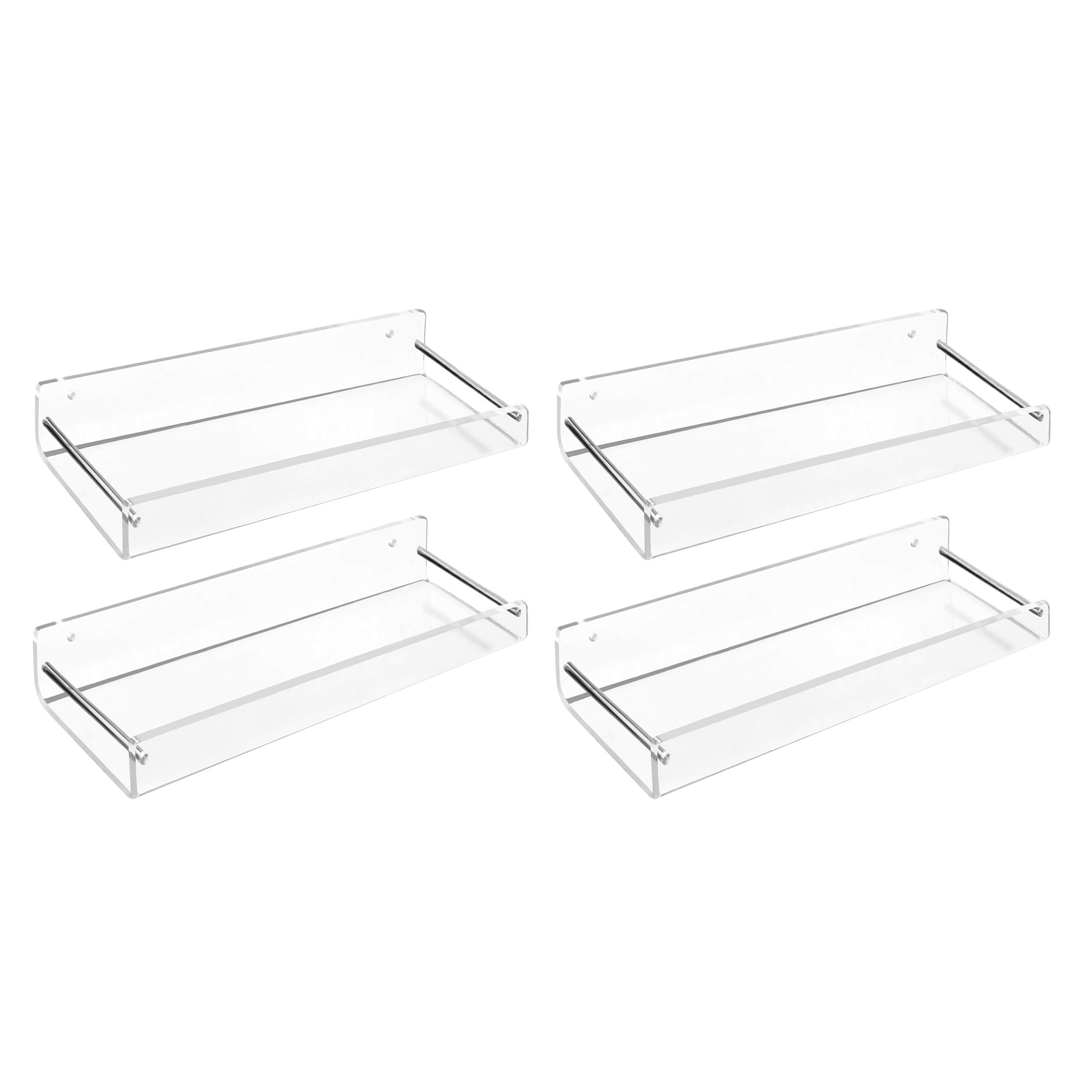 Buy AMT 4 Pack Acrylic Floating Shelves, 15" L x 4.75" W, Clear