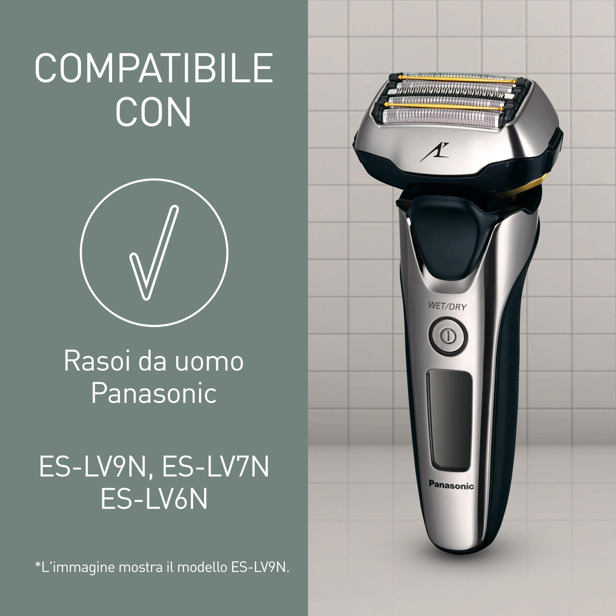 Panasonic WES9034Y1361 Lame di Ricambio per Rasoi Elettrici ES-LV9N, ES-LV7N e ES-LV6N, Confezione Combinata, Sistema a 5 Lame, Acciaio Inox Giapponese all'Avanguardia, Impermeabile