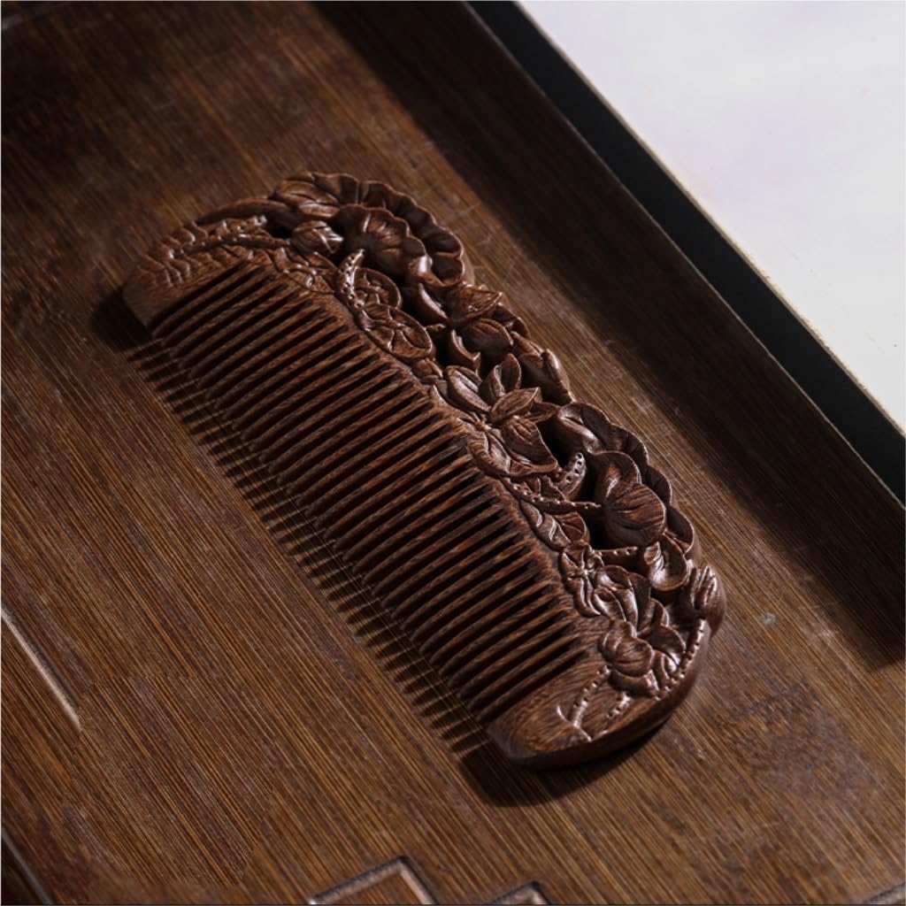 Peruka Grzebień Solid Wood Fine Tooth Styling Comb Men's Beard Groomer for Detangling and Styling Wet or Dry Curly, Thin, Thick, Wavy or Straight Hair Duże grzebienie do włosów