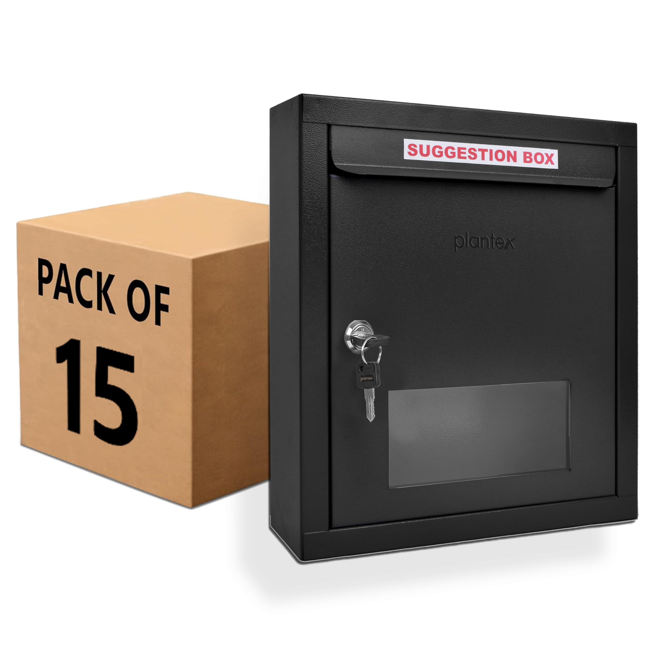 5-Pack Letter & Suggestion Boxes with Lock - Red & Ivory -11