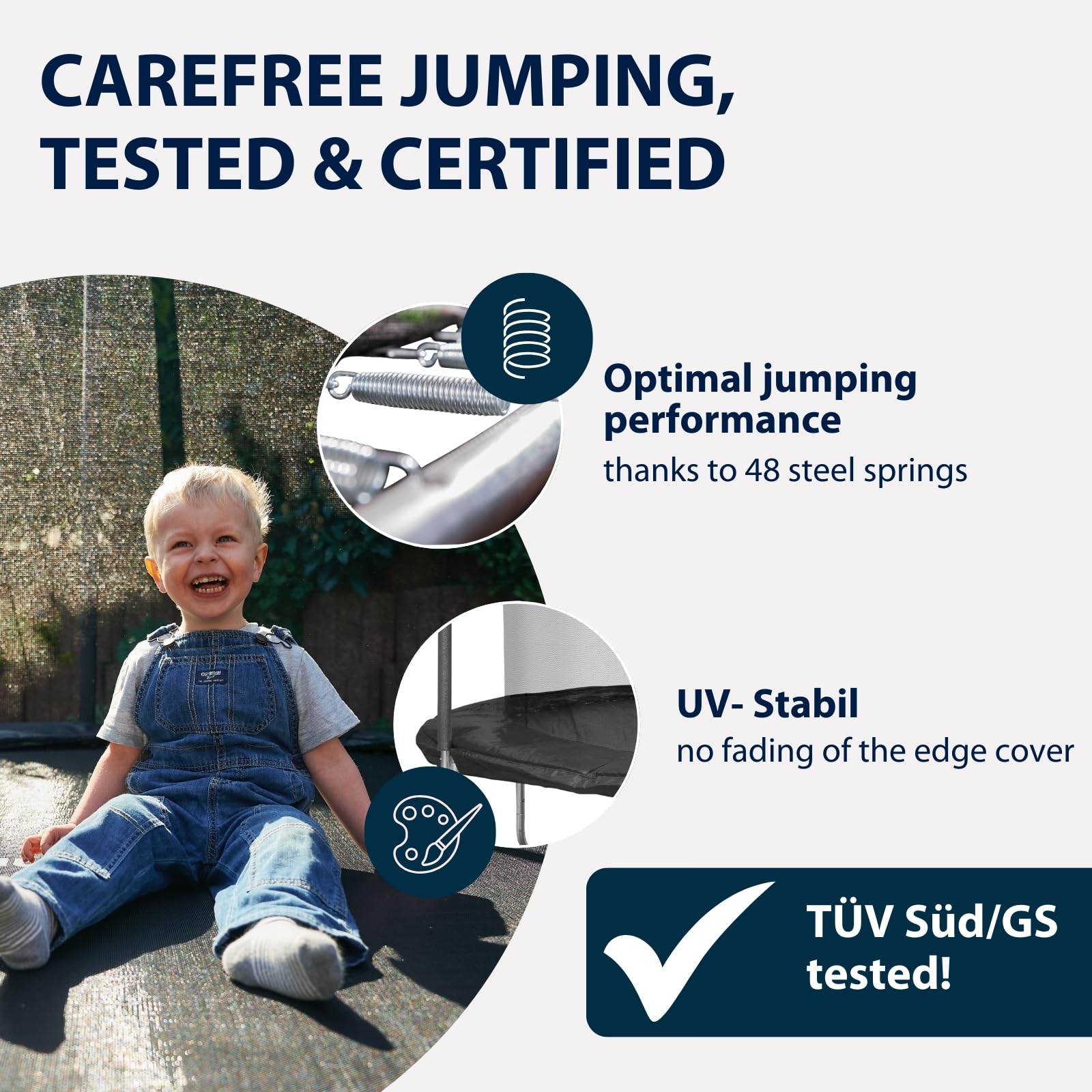 HUDORA First trampolina ogrodowa, 300 V z siatką zabezpieczającą, trampolina ogrodowa, dla dzieci