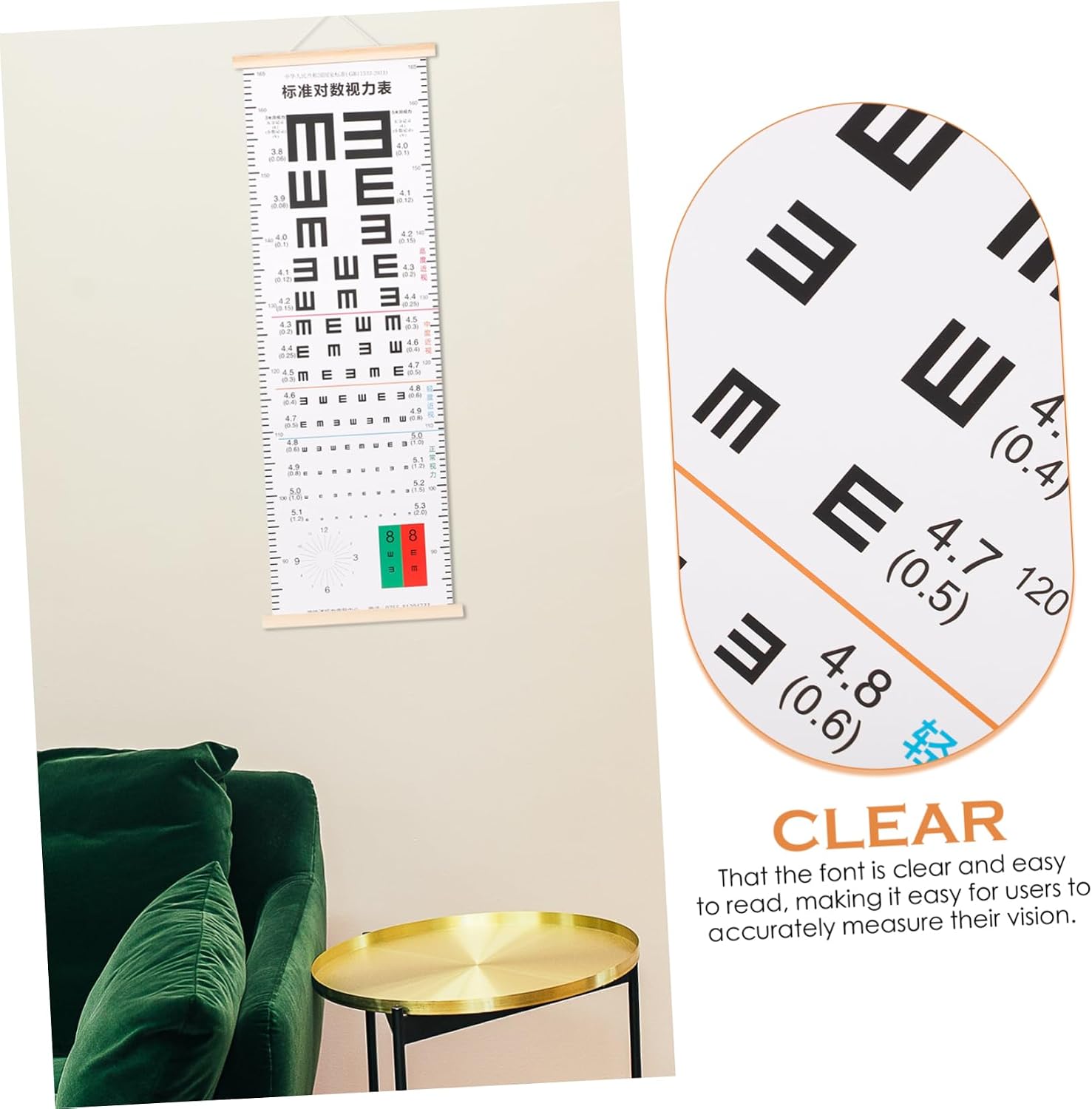 Portable Eye Occluder Vision Testing Chart Hand Pointer Eye Exam Tool Lightweight Ophthalmologists