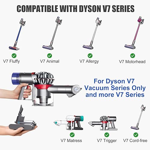 Miniatura 3 de Batería de repuesto de 21.6V 6.0Ah para Dyson V7 compatible con SV11 V7 Motorhead V7 Animal V7 Trigger V7 HEPA V7 Car + Boat V7 Absolute Handheld