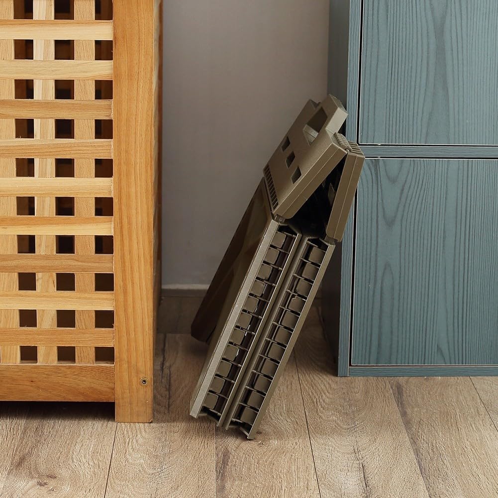 Tabouret pliant pour intérieur et extérieur - Construction en plastique léger certifié EN14183 - Poignée ergonomique et assise hexagonale pour plus de stabilité et de confort - Vert