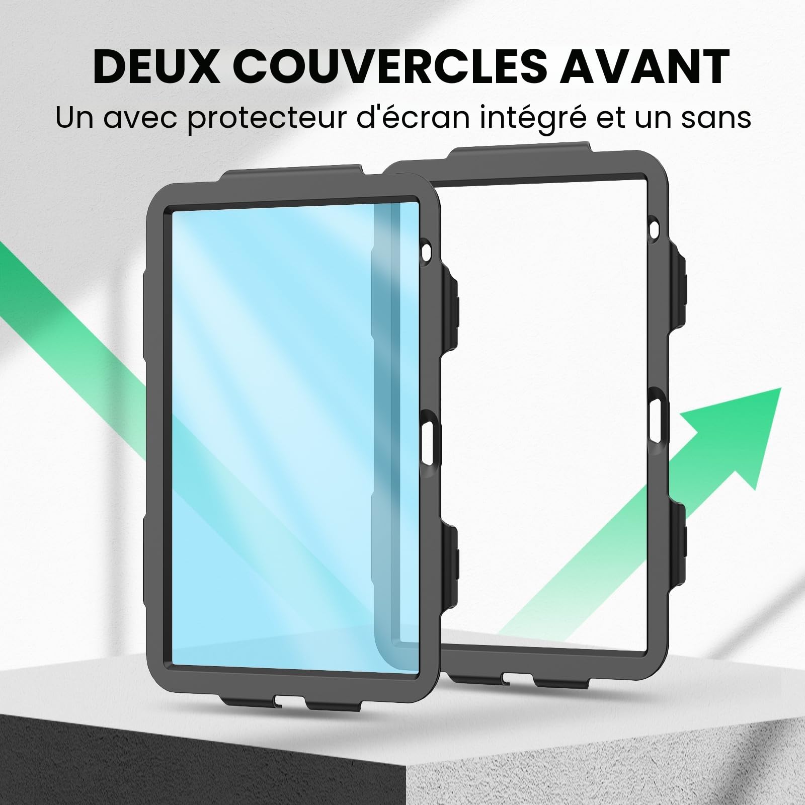 SEYMAC Coque pour iPad (A16)11ème/10ème Génération 2025/2022 11/10.9 Pouces, Coque ipad 10eme Generation, Étui Antichoc avec Protection D'écran, Support Rotatif à 360°, Porte-Crayon, Bandoulière, Noir