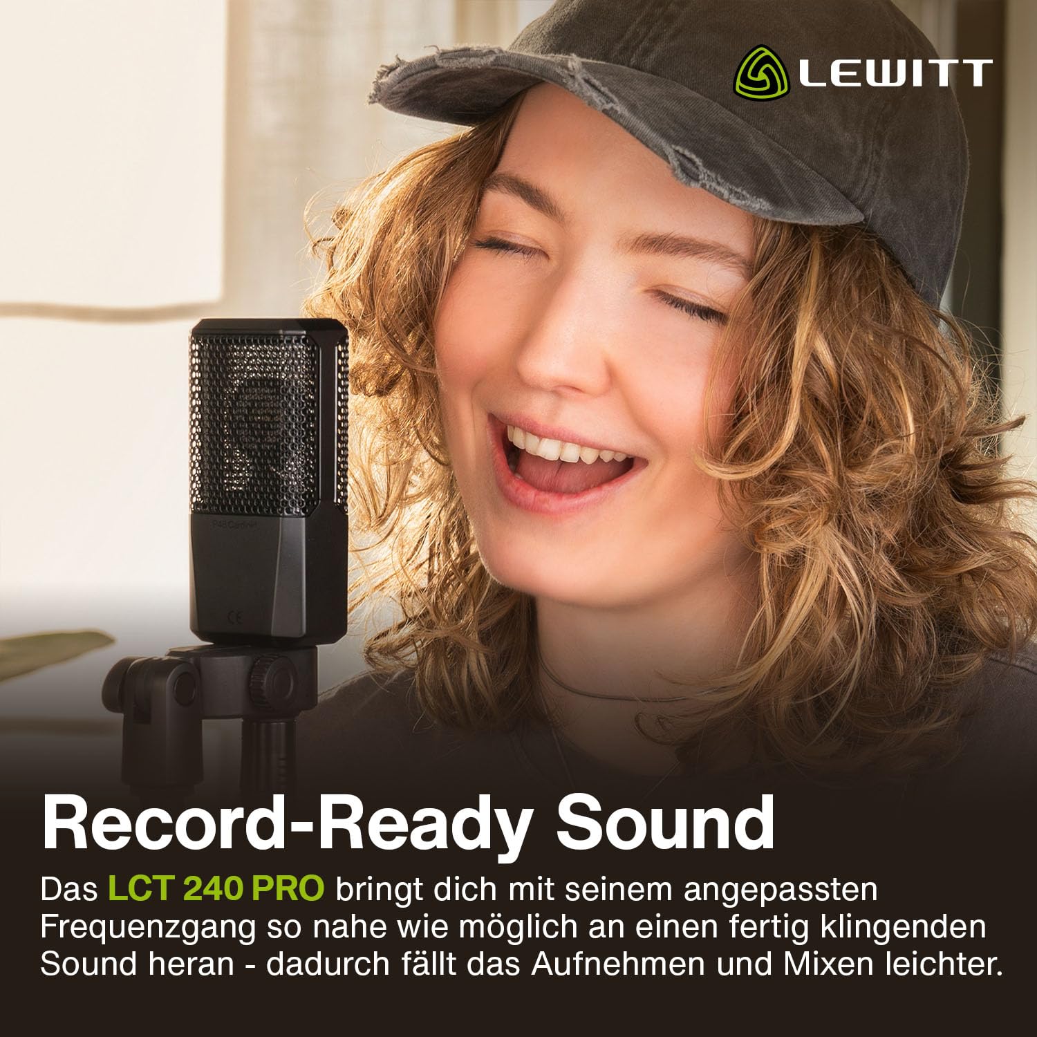 LEWITT LCT 240 PRO XLR Mikrofon mit Kondensatorkapsel für Homerecording | Studioqualität für Einsteiger und Profis - inkl. Halterung, Windschutz und Tasche