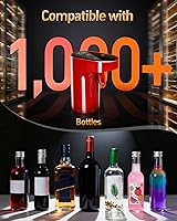 Vista 5 de Decantador de vino eléctrico 5 en 1 y dispensador inteligente de licor, esencial para fiesta de Pascua, aireador automático con dosificación de Rojo