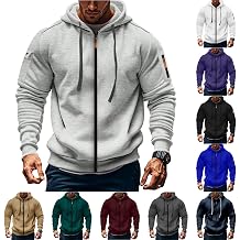 Mens Hoodies Zip Up Lightweight Cargo Hooded Sweatshirt With Pocket