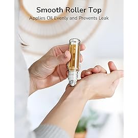 ULG 24-Pack Essential Oil Roller Bottles 10ml, Empty Bottles with Stainless Steel Roller Balls and Waterproof Labels, Clear Roller Balls For Essential Oils