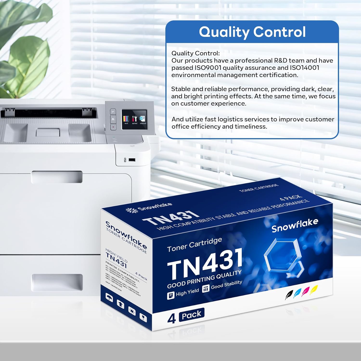 TN-431 TN431 Toner Cartridge 4-Pack Compatible TN431BK TN431C TN431M TN431Y Replacement for Brother TN431 TN-431 MFC-L8900CDW MFC-L8610CDW MFC-L9570CDW HL-L8360CDW Printer . thumbnail