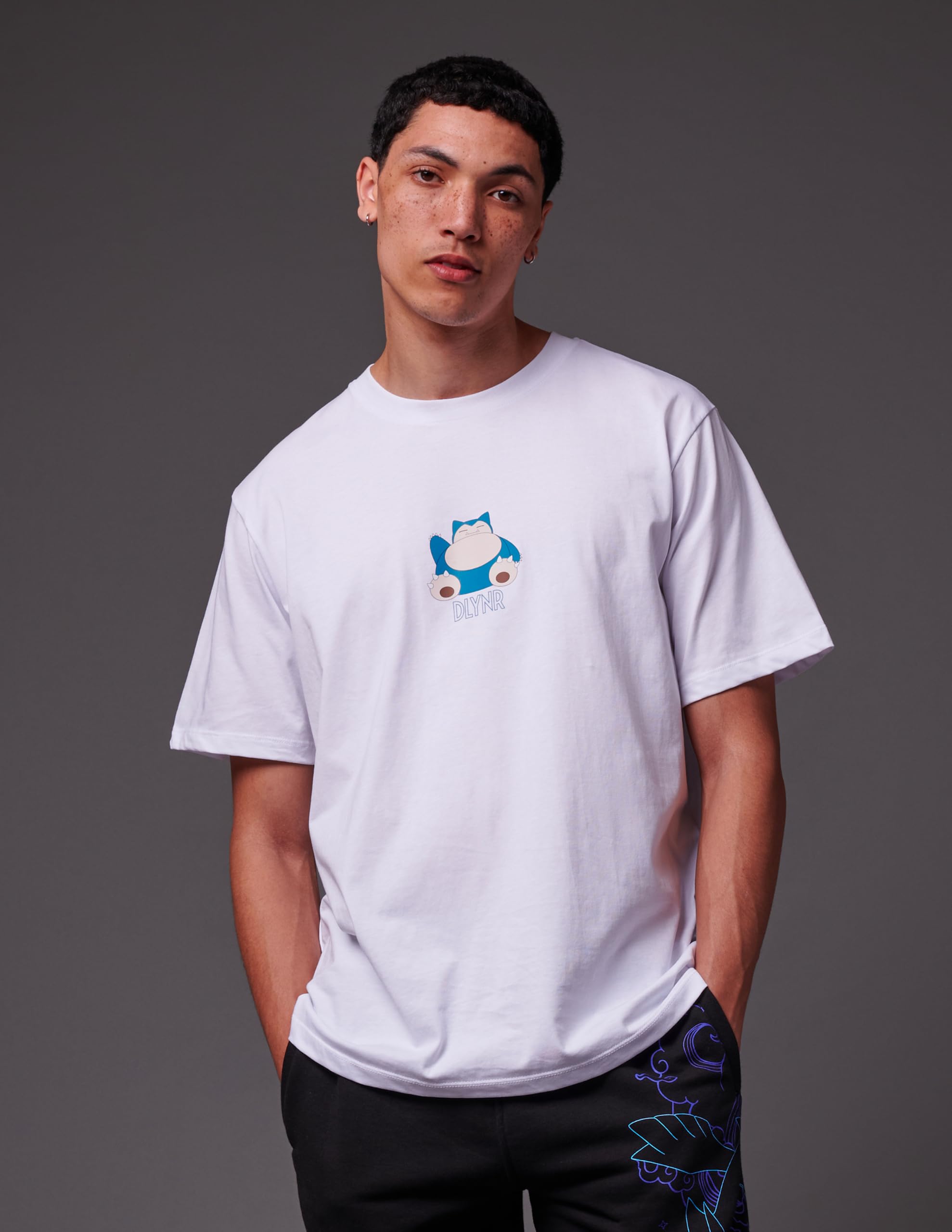 Dolly Noire Pokémon Maglietta Snorlax, Bianca – Unisex, Tshirt 100% Cotone, Collezione Ufficiale
