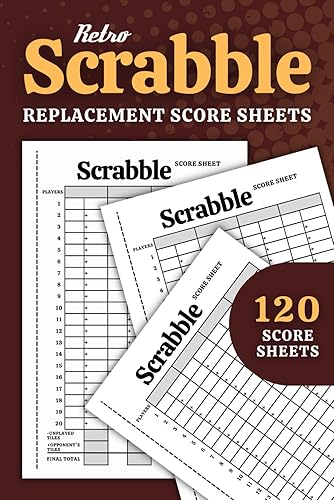 Retro Scrabble Replacement Score Sheets 120 Paper Pads Book for The Retro Edition Scrabble Board Game Scrabble Small Size Score Cards