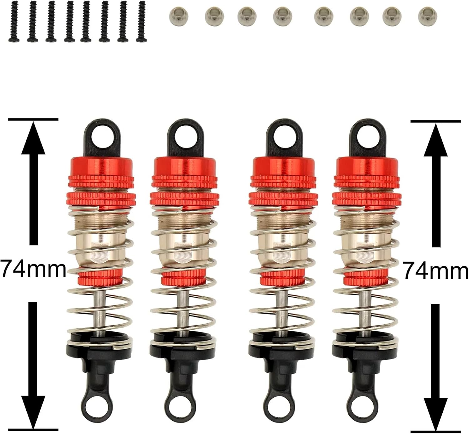 MJX Hyper Go 14510B 1/14 Scale RC Car Aluminum Parts RC Vehicle Shock Kits  for H14BM & 14210 (PairCapped Oil Filled Shock (Front) - Hobby Centeral RCカー用ショックアブソーバー For MJX For Hyper Go 14210 H14BM 16208 16209 16210