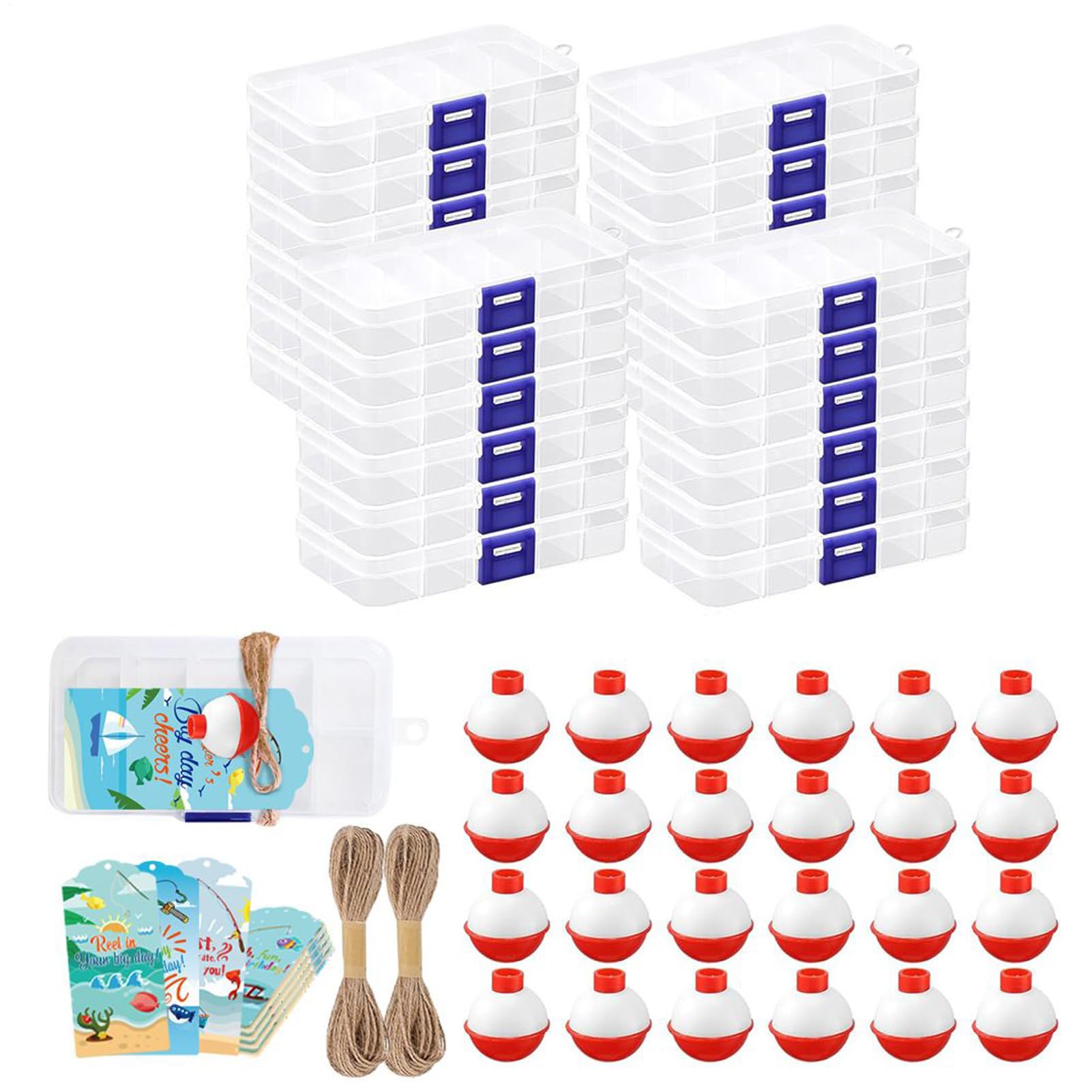 Mini Cassetta da Pesca Forniture da Pesca, Tema Pesce | PVC Forniture da Pesca Porta Esca con Galleggiante per Uomo Donna Ragazza Giovane Adolescente Moglie Marito Figlio Figlia