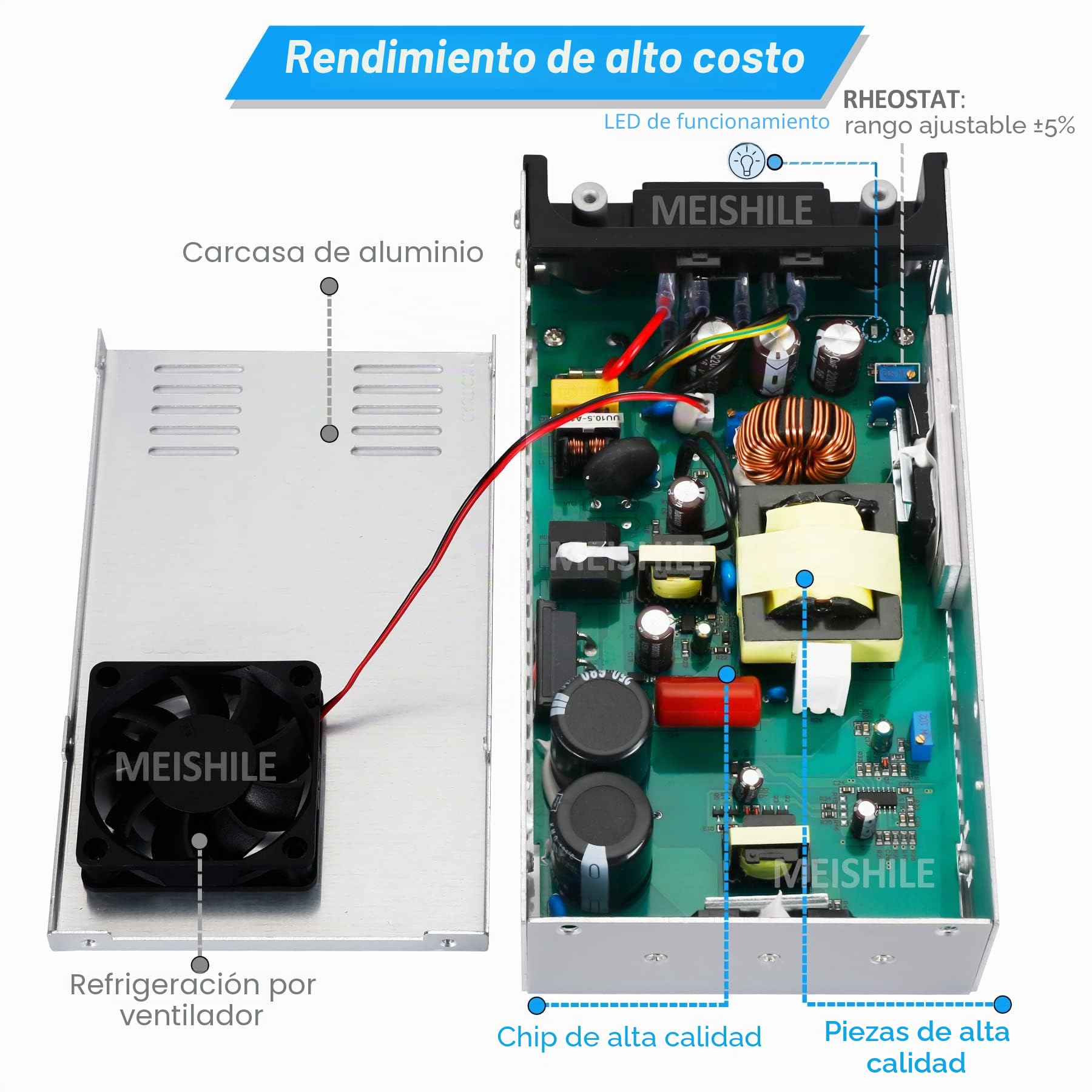 CC 12V 50A 600W Fuente alimentación conmutada DIY Actualizado 220V CA-CC 12 Volt 50 Amp SMPS Convertidor Adaptador corriente Transformador 10A 20A 25A 30A 40A