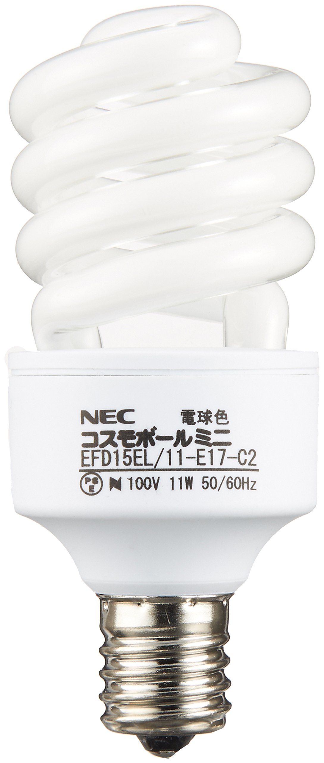 Amazon | NEC 電球形蛍光ランプD形60W電球色(E17) EFD15EL11E17C2C 