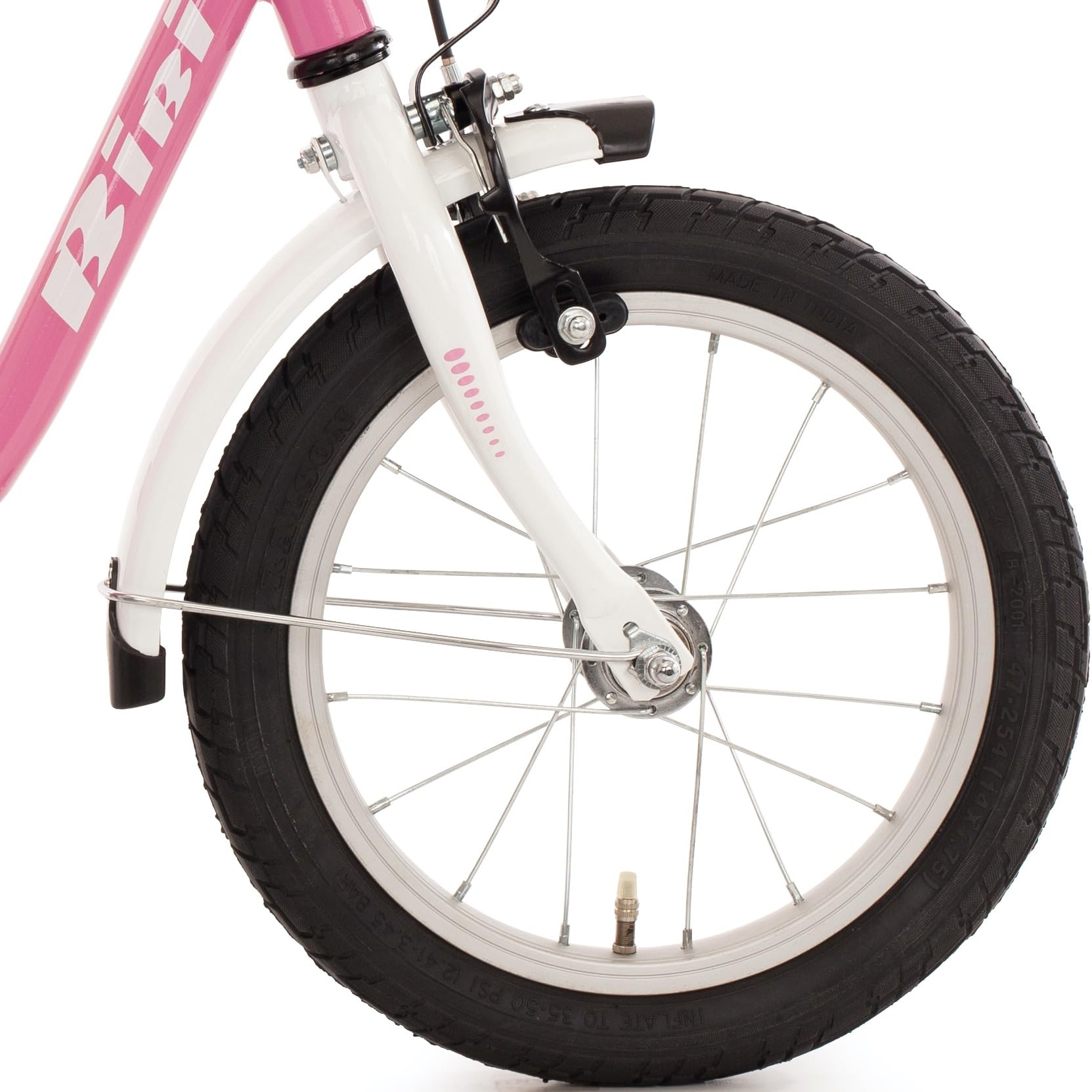 Bibi Kinderfiets 14 inch (35,6 cm) met terugtraprem en steunwielen, voor jongens en meisjes, roze Sport en buiten