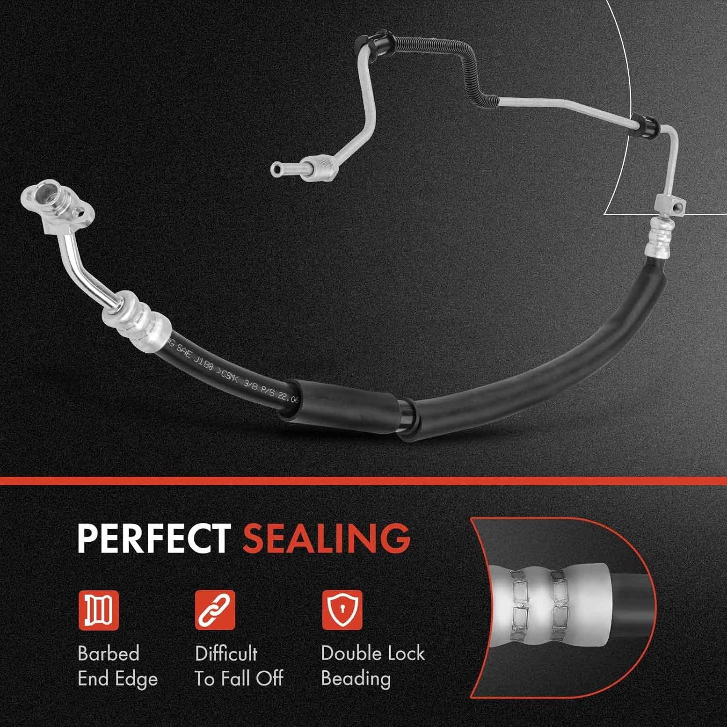A-Premium Power Steering Hose Pressure Line Hose Assembly Compatible with Honda Accord 2009-2012 L4 2.4L Manual Transmission