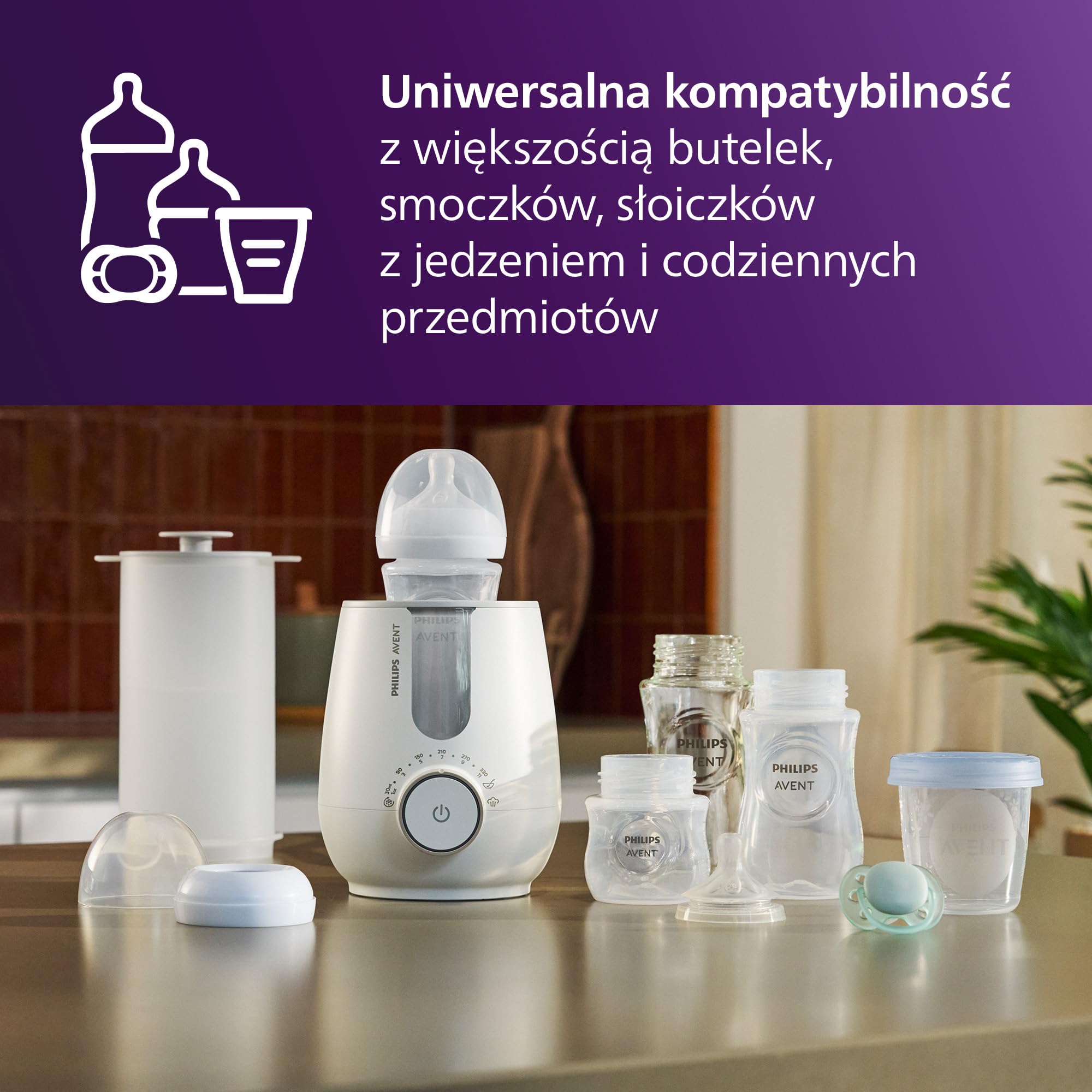 Philips Avent Premium podgrzewacz do butelek i sterylizator 2 w 1 w szpitalu, z inteligentnym czujnikiem temperatury, SCF359/00