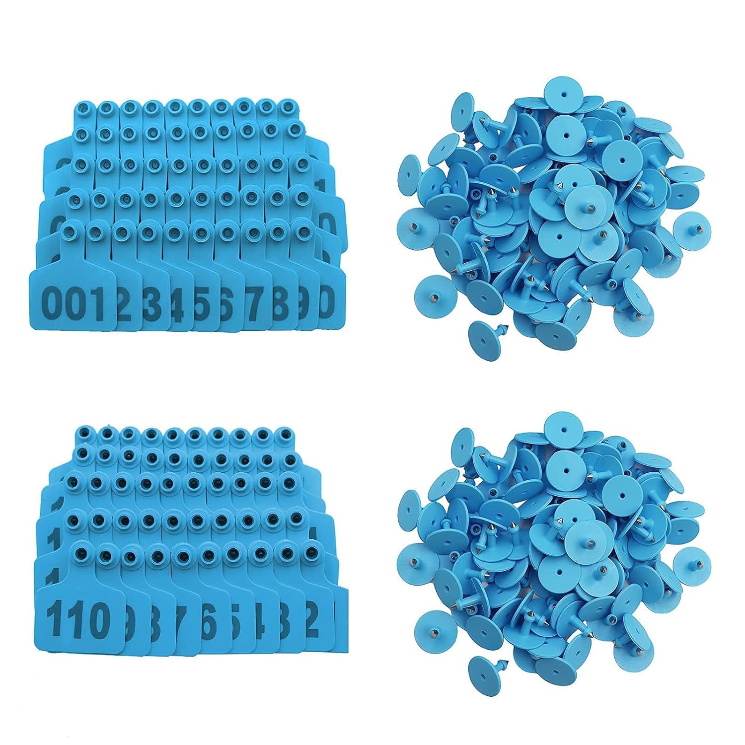 Junniu Livestock Ear Tags Identification Ear Stud Card Labels for Goat Sheep Pig Livestock Dog Animal Deer Farm Horse Cow Cattle, 200PCS 001-200 Numberd Blue : Patio, Lawn & Garden