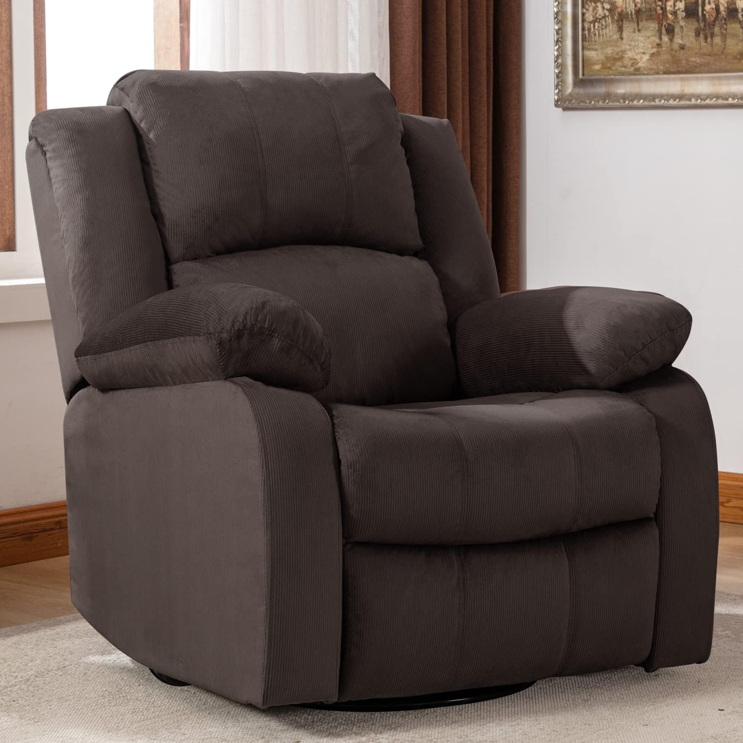 INZOY Swivel Rocker Recliner Nursery Rocking Chairs, Manual