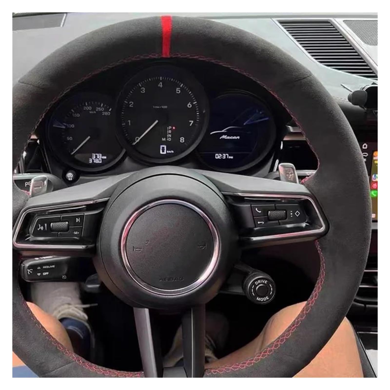 Pokrowiec na kierownicę samochodu na kierownicę samochodu zamsz dla Taycan dla Boxster dla Panamera dla Macan dla Cayenne 718 911 9YA 971 DIY ręczne szycie osłona koła niebieska nić