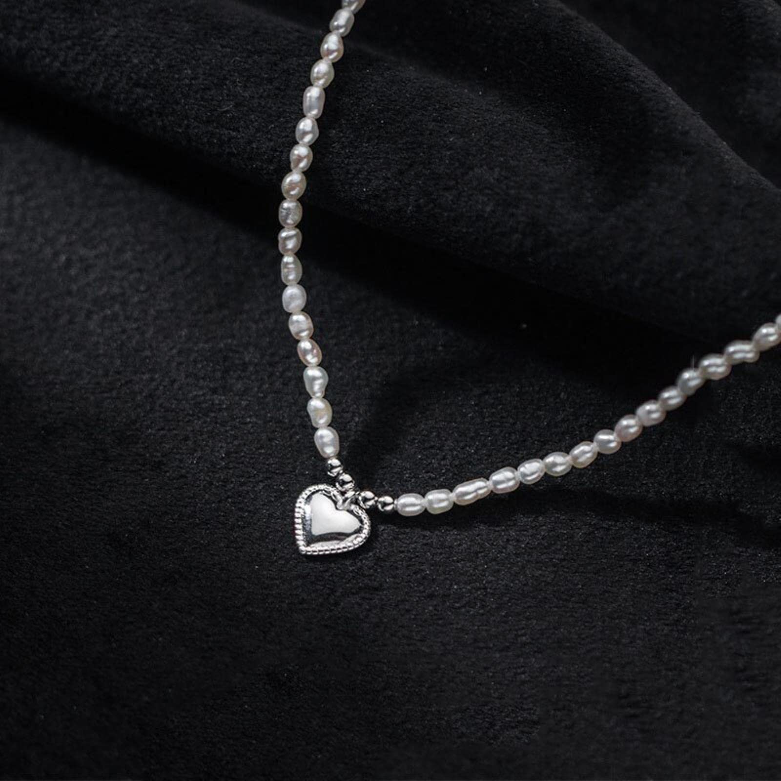 Collar con Colgante De Corazón Romántico De Plata De Ley 925 Auténtica para Mujer, Boda, Cumpleaños, Regalo De Joyería S925