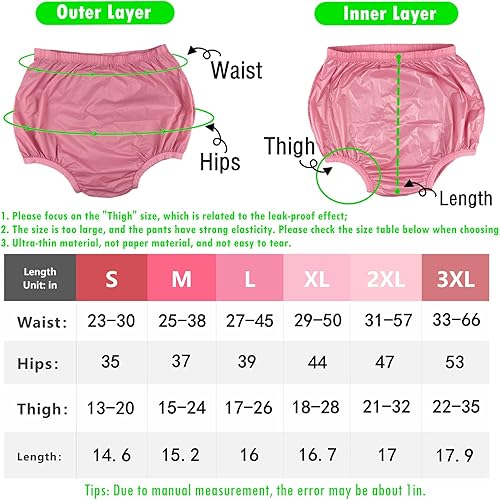 Miniatura 6 de Ropa interior para adultos a prueba de fugas para incontinencia, lavable, de bajo ruido, reutilizable, para adultos, cubierta de pañales de plástico