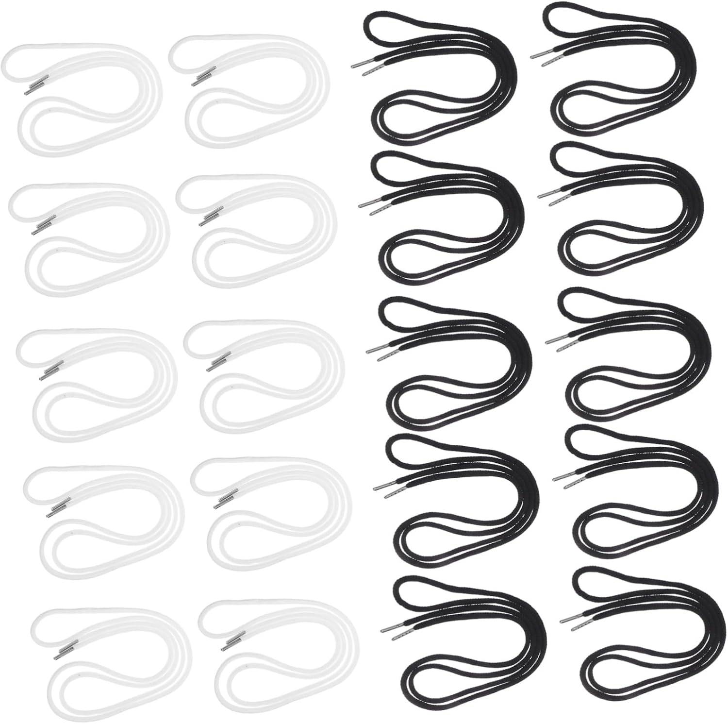 Zerodeko Drawstring Multipurpose and Replacement Sweatpants Cords 20pcs for Breakage Resistant Polyester Drawstring Ropes with Utility Shorts for Repair and High-Intensity Activities