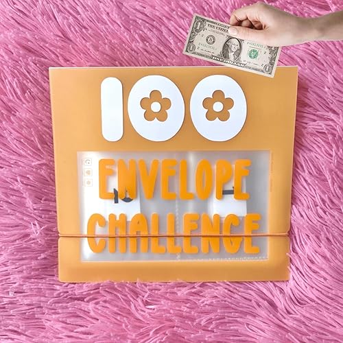 Carpeta pequeña de 100 sobres de 7.9 x 7.9 pulgadas para ahorrar dinero, libro de presupuesto de ahorro de almacenamiento para 100 sobres, kit de