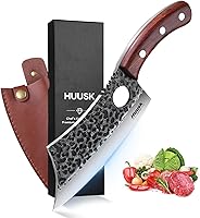 Vista 9 de Huusk Cuchillo de carnicero para cortar carne, cuchillo profesional de cortar carne de 7.5 pulgadas, cuchillos de chef de espiga completa