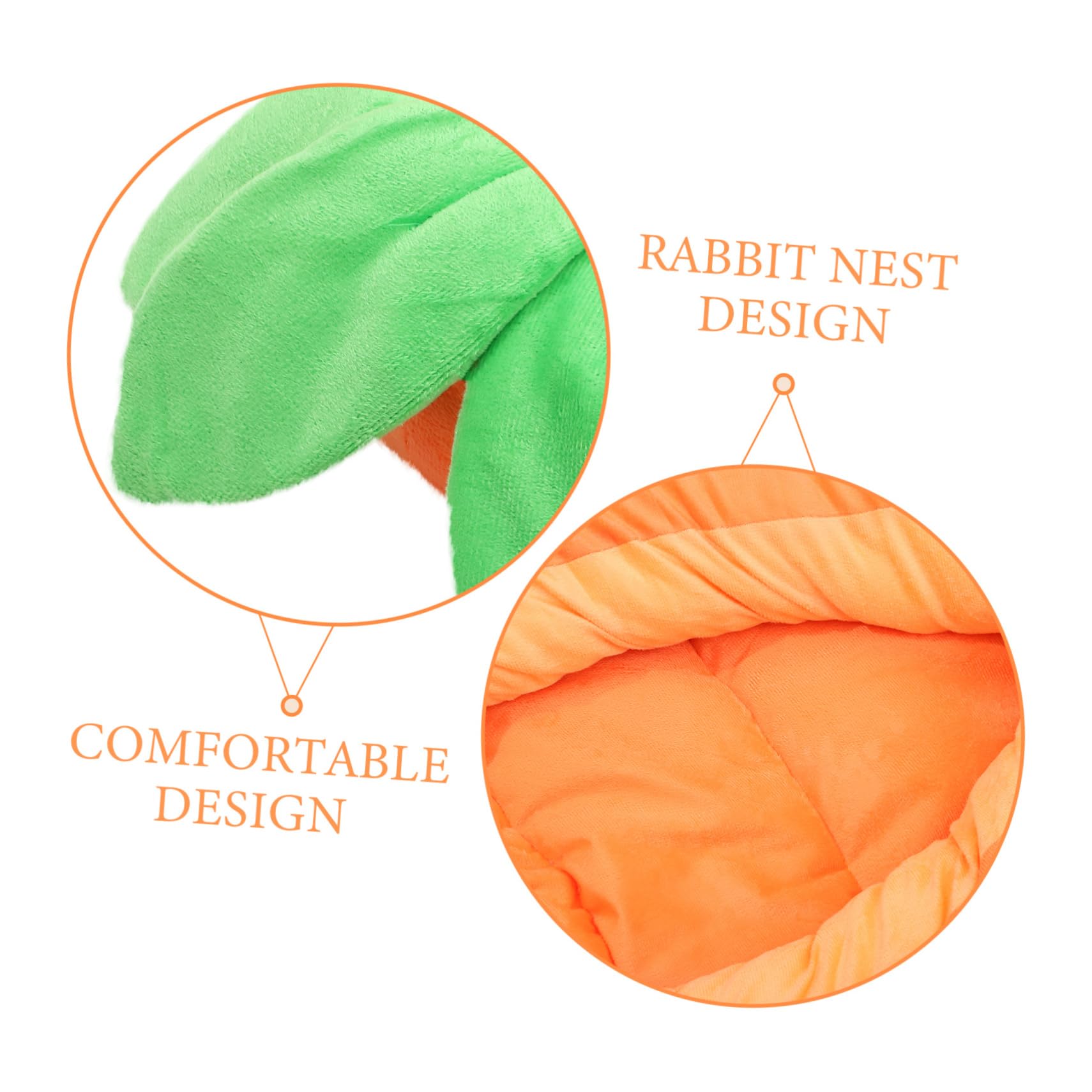 Karottenförmiges Kaninchenschlafnest für Haustiere, Orange | Kleintier für Winter und Drinnen, Stoff Ausführung, Tragbar, für Kleine Hunde und Katzen Zufällige Farbe