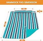 Lazy Daze Hammocks 2 Person Hammock Pad and Pillow Set, Double Polyester Quilted 78" x55" Replacement Pad for Rope Hammock, Turquoise Blue Stripes