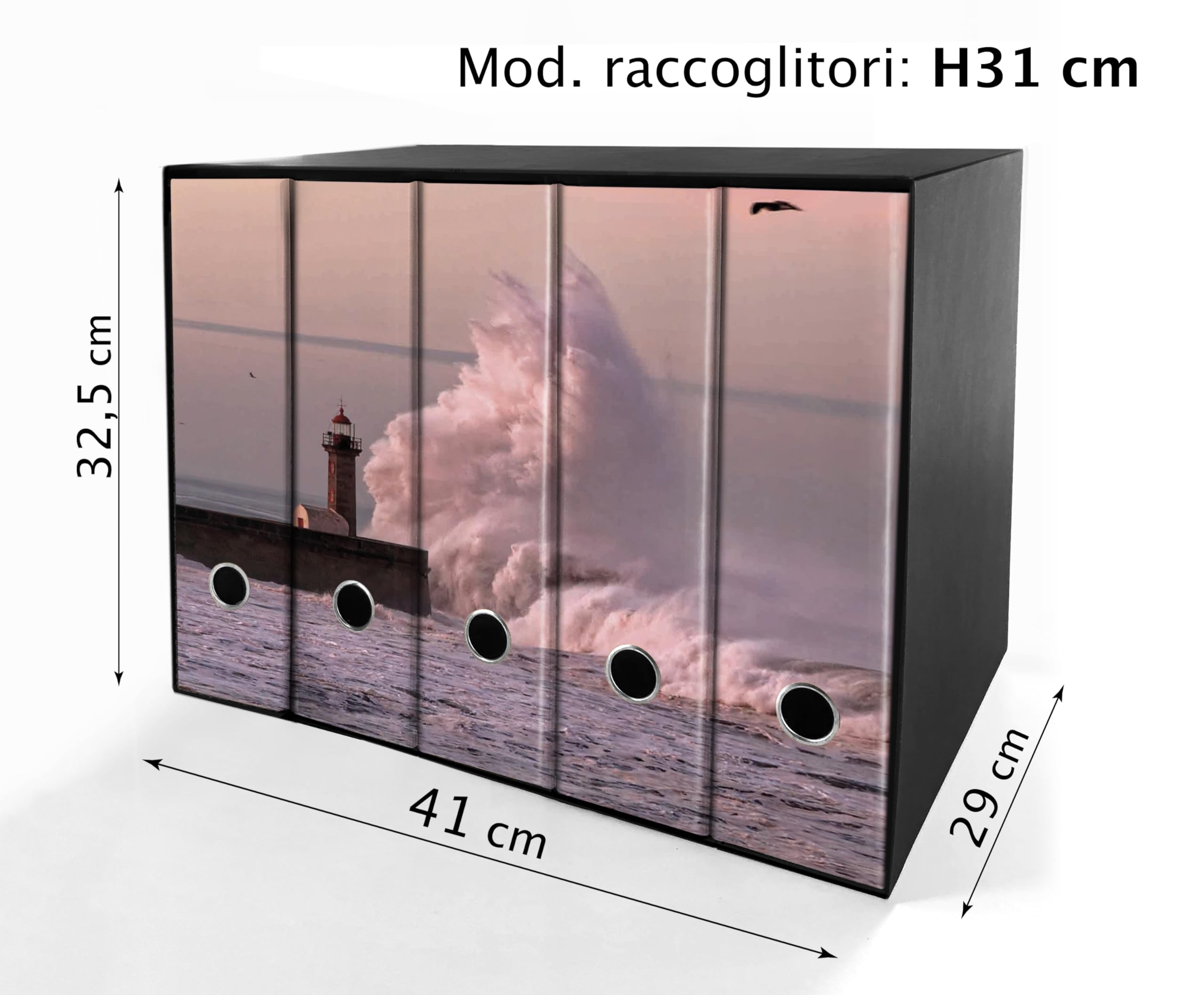 Set da 5 raccoglitori ad anelli - FARO con ONDA (H31 cm con 2 anelli)