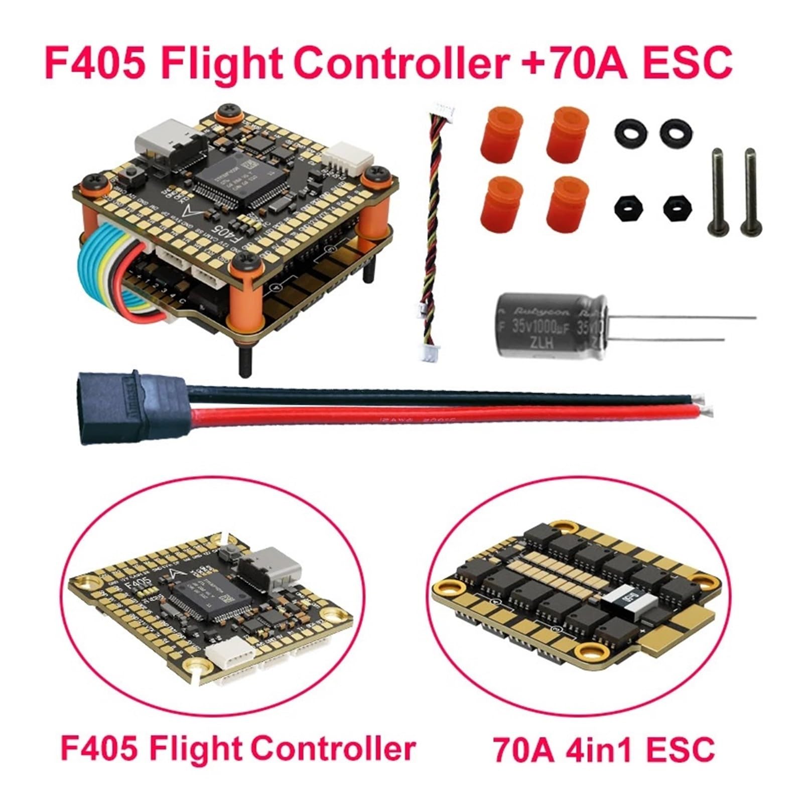 30,5x30,5mm Flight Controller ESC Stack für RC-Drohne | Flugsteuerung und ESC-Stack aus Metall für RC-Drohnen und Flugzeug Aufbau oder Reparatur(F722 FC)