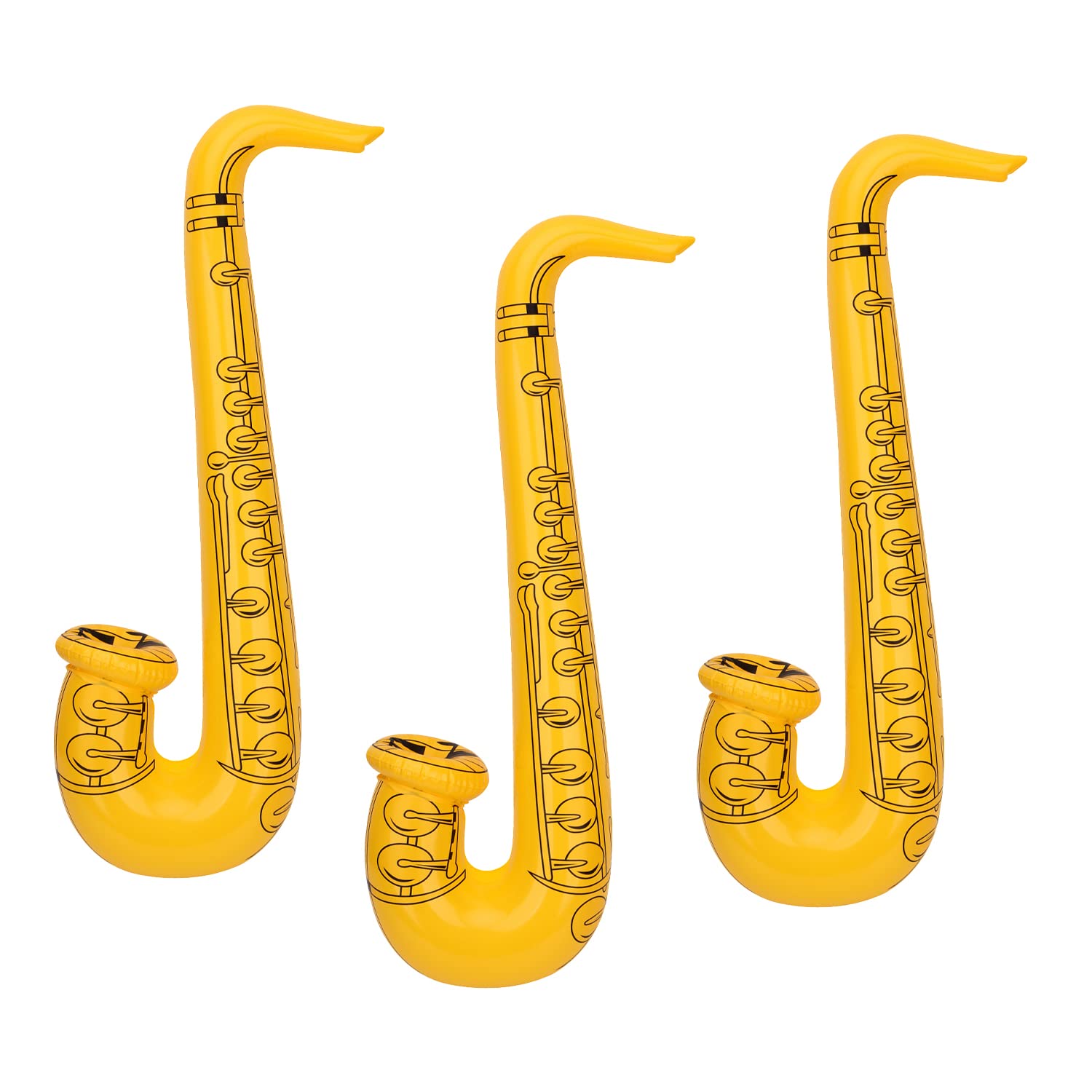 WedDecor Inflatable Guitar Saxophone Toys Favours Balloon, Musical Instruments Accessories For Kids and Adults Party Decoration, Hen Night Party, 3pcs, Yellow — image 1