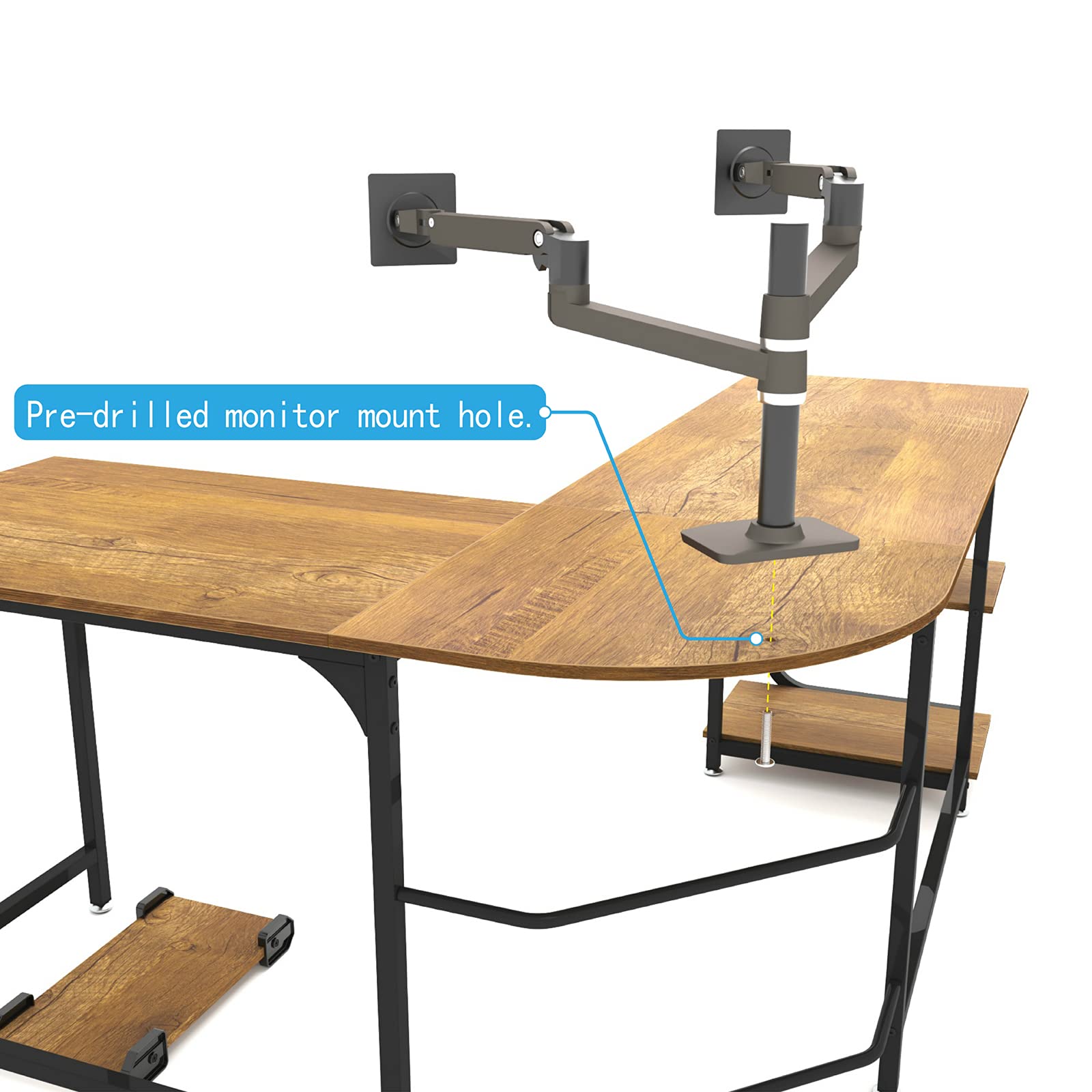 Weehom Reversible L Shaped Desk with Shelves Large Corner Computer