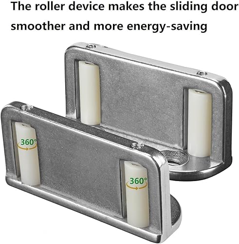 Miniatura 2 de WWFFEN Barn Door Floor Guide Bearing Design, Sliding Barn Door Floor Guide Adjustable Rollers at The Bottom Strong and Durable Steel Frame.Silver