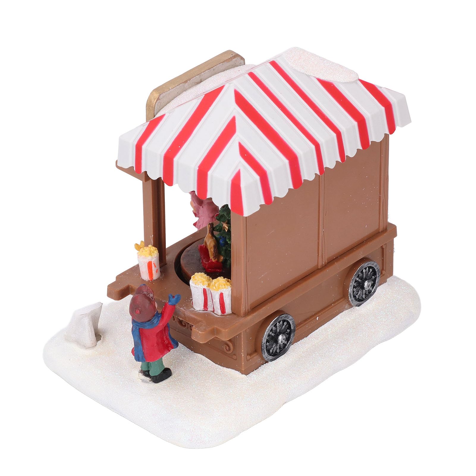 Caja de música con luz para el hogar, coche comedor luminoso con música navideña, adorno decorativo de escritorio para Navidad con alegres melodías festivas, decoración navideña de (árbol de navidad)