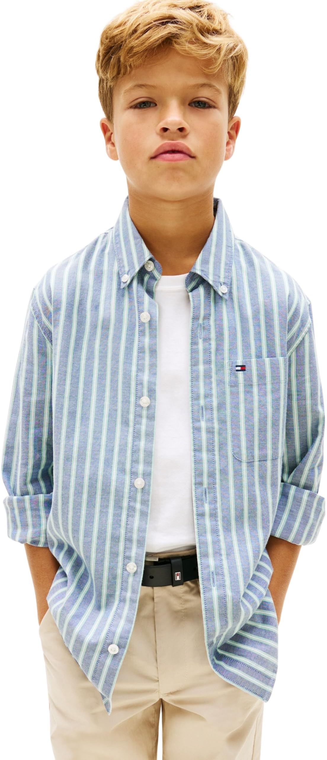 Tommy Hilfiger Jungen Flex Ithaca Multistripe Shirt Ls Kb0kb10284 Shirts (1er Pack)