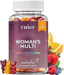 yuicy® Nahrungsergänzungsmittel für Frauen – Multivitamin Komplex – Extrem Leckere Multivitamin Gummies – Vegane Frauen Vitamine – Zuckerfreie Multi Vitamine – Woman's Multi 60 Stück