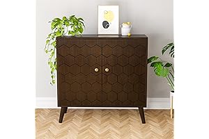 HOMPUS Walnut Accent Cabinet: A Graceful Fusion of Vintage Charm and Modern Elegance